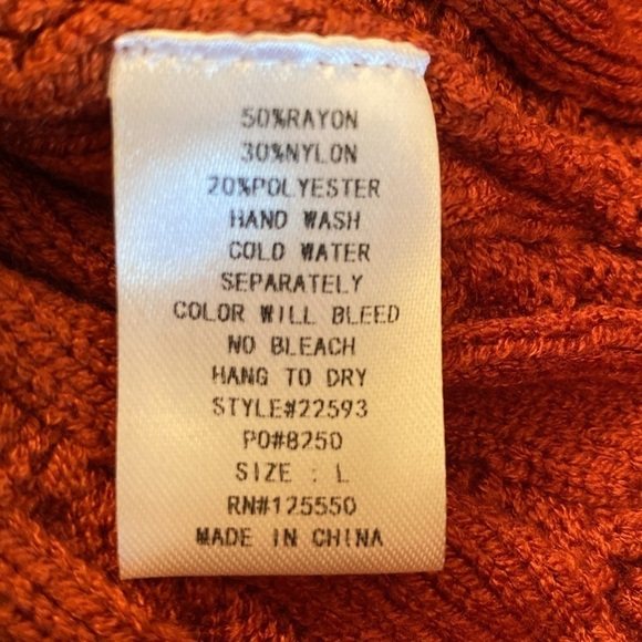 HERA Cable Sweater Dress Mock Neck Henna Orange Size *Medium - Picture 9 of 9